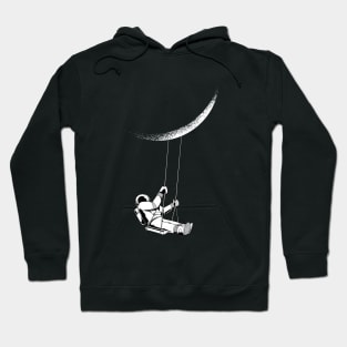 astronaut funny swing on the moon Hoodie